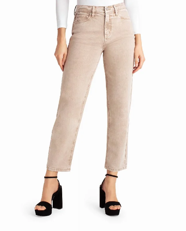 Unmissable Sale High Rise Slim Straight Jean In Sand