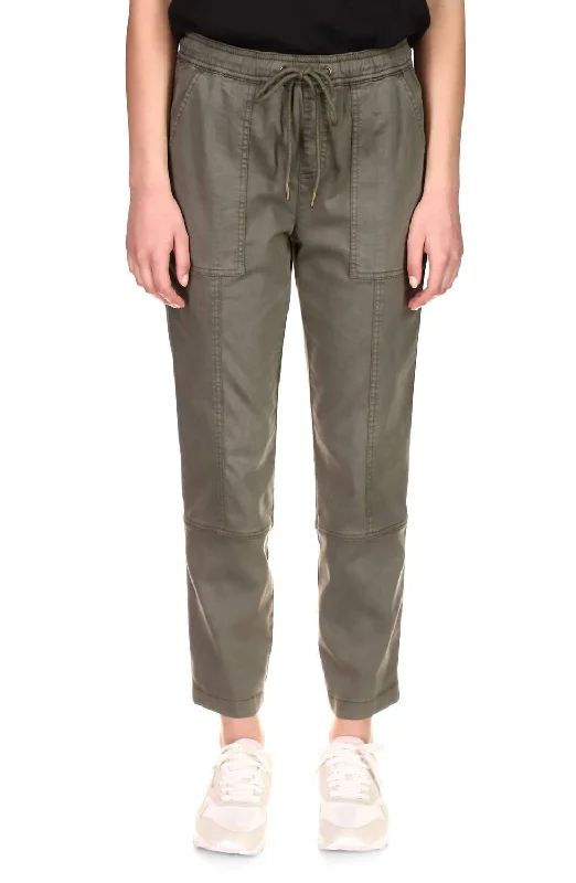 Deal Alert Cross Country Pull On Straight Leg Pants In Hiker Green
