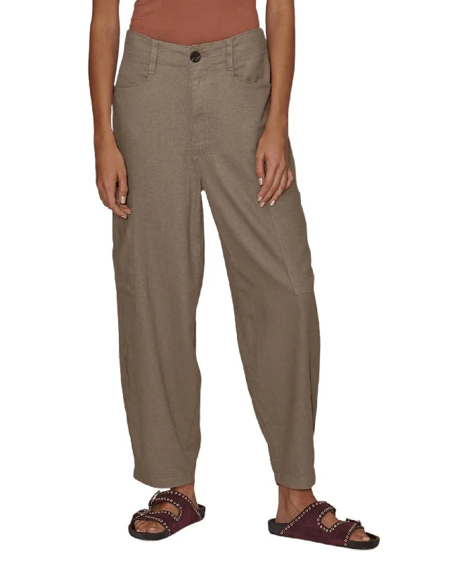 Price Break Linen Goldie Balloon Cargo Pant In Camel