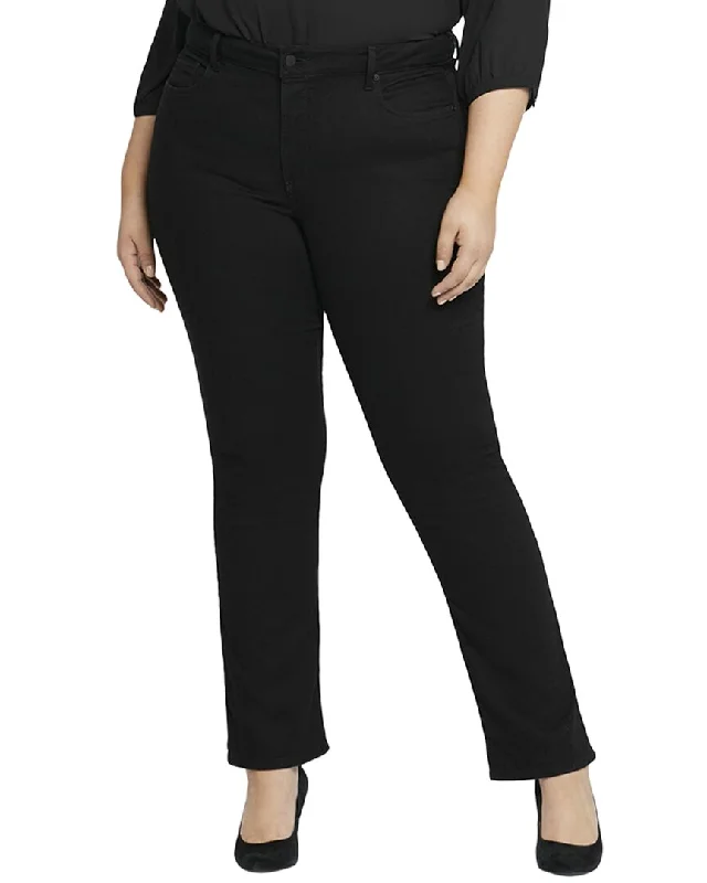Low Prices NYDJ Plus Marilyn Black Straight Leg Jean