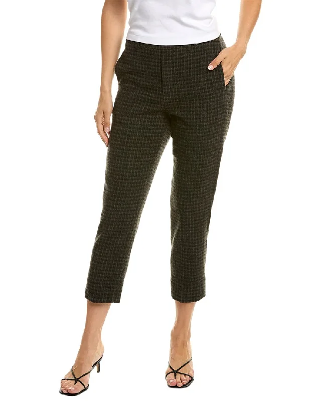 Clearance Event Vince Check Plaid Wool & Cashmere-Blend Easy Pant
