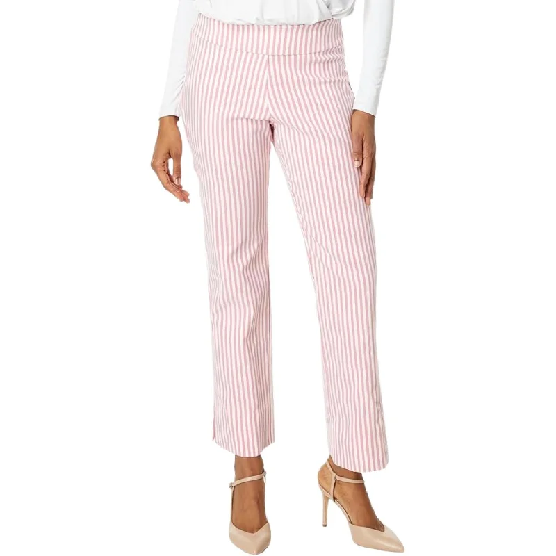 Steal Deal Stretch Linen Wide Ankle Pants In Pink