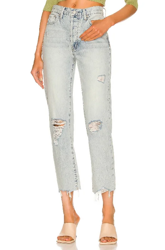 Weekend Bargains to Love Charlie High Rise Straight Jean In Hysteria Distressed
