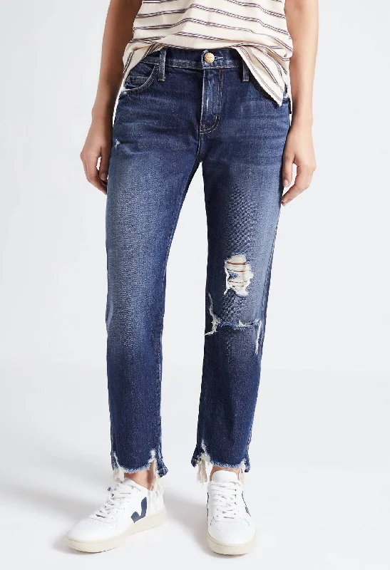 Closeout The Cropped Straight Jean In Further Destroyed Hack Hem