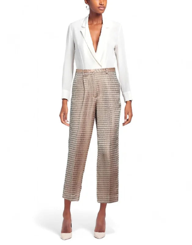 Early Access Jacquard High Waist Pants In Pink Multi