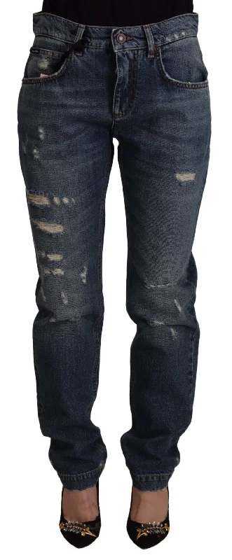Best Seller Dolce & Gabbana Chic Boyfriend Cut Mid Waist  Women's Jeans