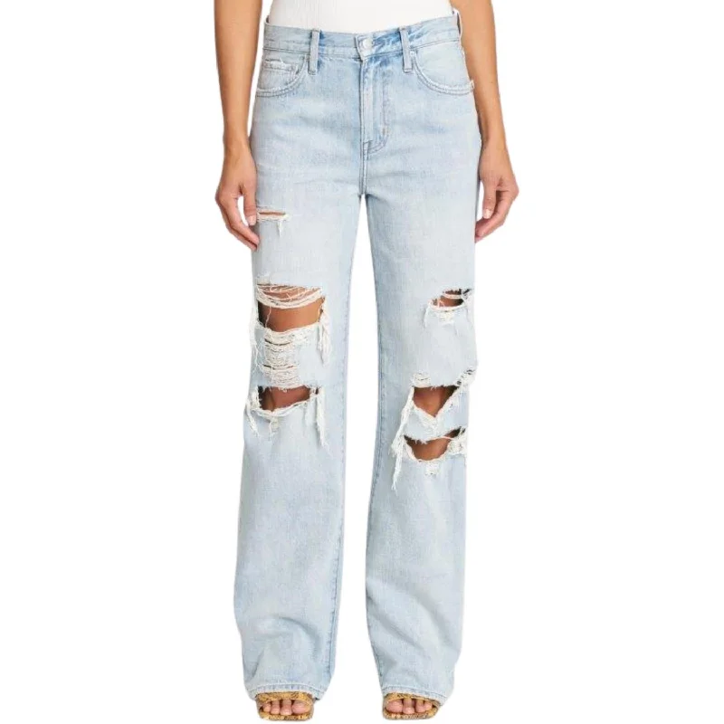 Weekend Offers That Dazzle Bobbie Mid Rise Loose Straight Leg Jeans In Encinitas Distressed