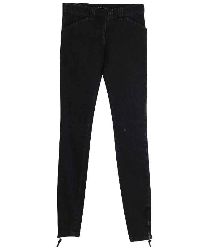 Big Deal Balenciaga Stonewashed Slim-Fit Jeans in Black Cotton Denim