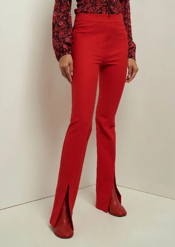 Savings Galore Lucia Flare Slit Pant In Red