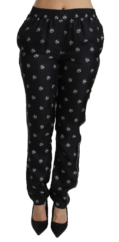 Weekend Discounts to Snag Dolce & Gabbana Elegant Mid Waist Skinny Silk Women's Pants