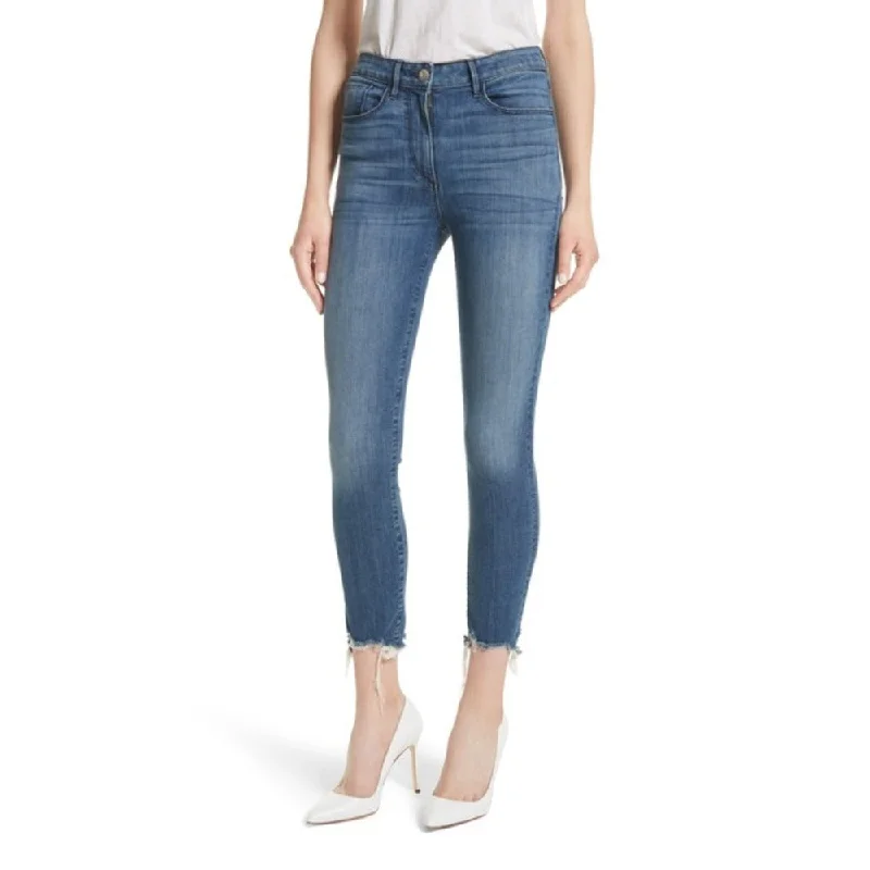 Deal of the Week 3 X 1 Women's W3 Remo Crop Skinny Jeans Fringed Edges