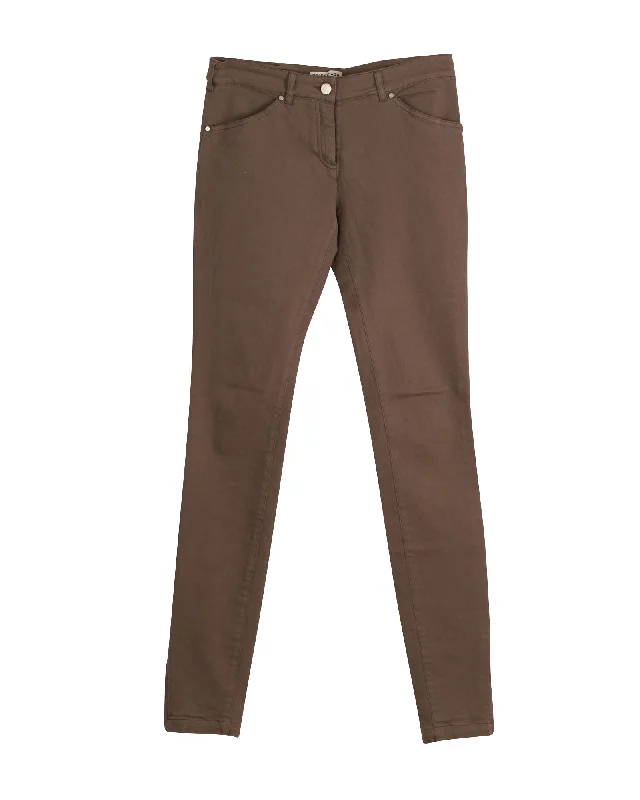 Best Seller Balenciaga Skinny Jeans in Brown Cotton
