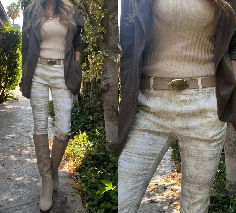 New Arrival Dafna Pants In Ivory Geo Print