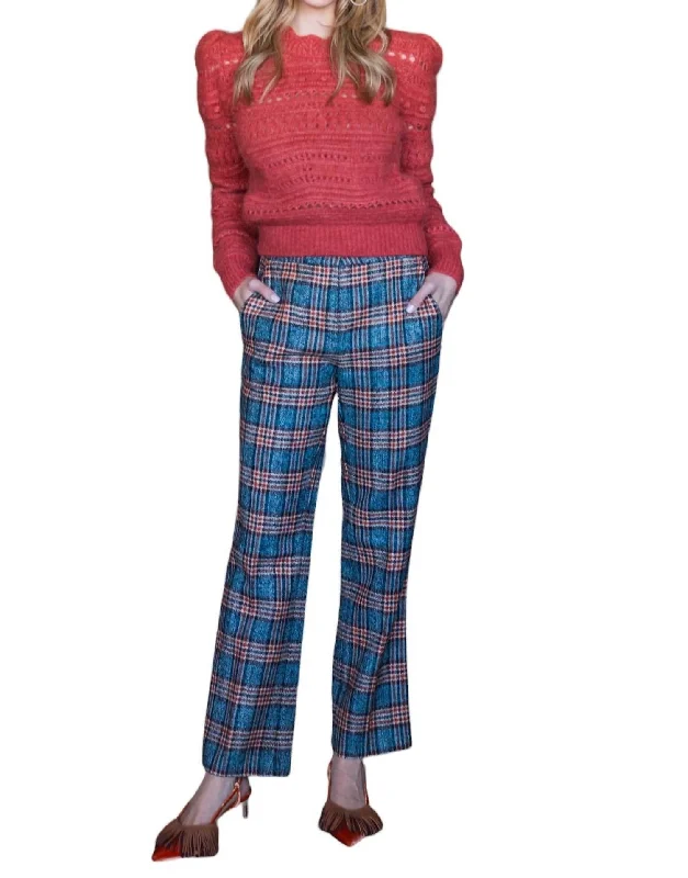 Amazing Deals Plaid Pants In Mountain Blue