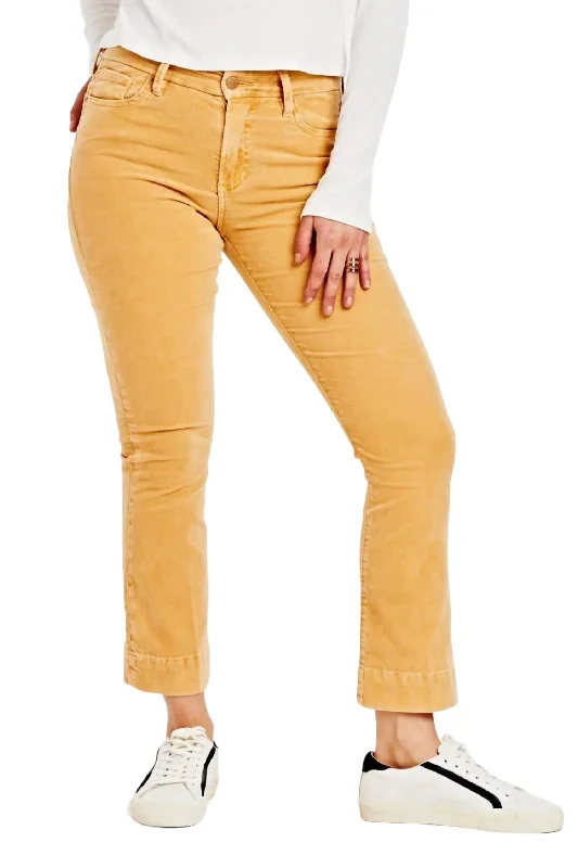 Limited Availability Jeanne Corduroy Pant In Sunset Gold