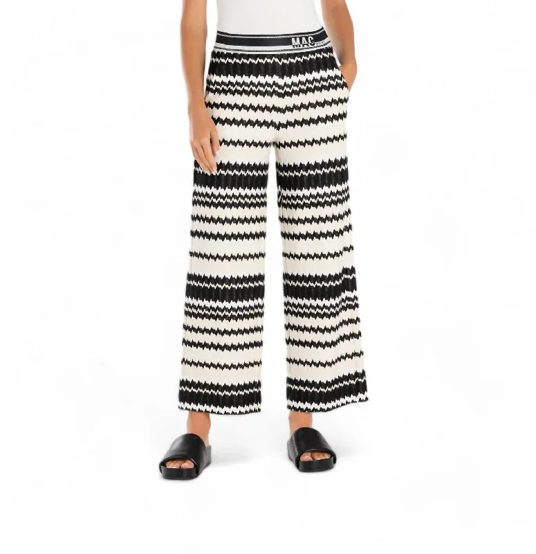 Mega Sale Palazzo Cropped Pant In Soft Vanilla Cream Jacquard