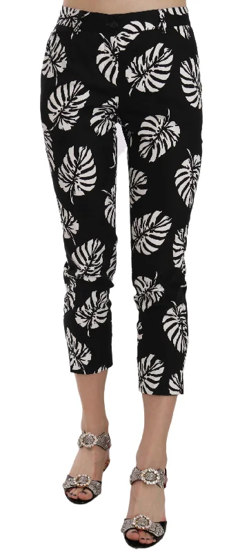 Weekend Offers That Please Dolce & Gabbana Elegant Skinny Capri With Palm Women's Print