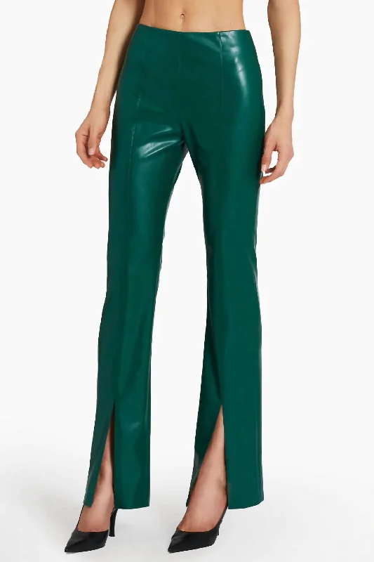 Weekend Specials to Enjoy Tavira Faux Leather Pant In Green