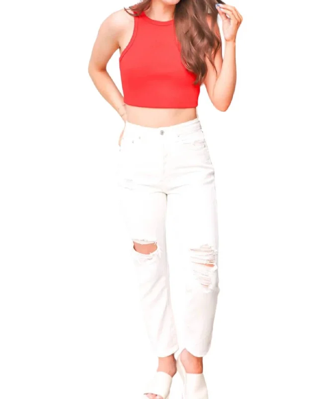 Steals and Deals Destroyed Denim Pants In White