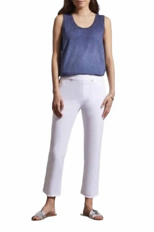 Daily Deals Audrey Pull On Straight Crop Jeans In White