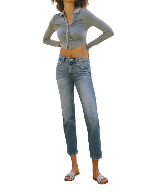 Price Rollback High Rise Slim Straight Jean In Medium Wash