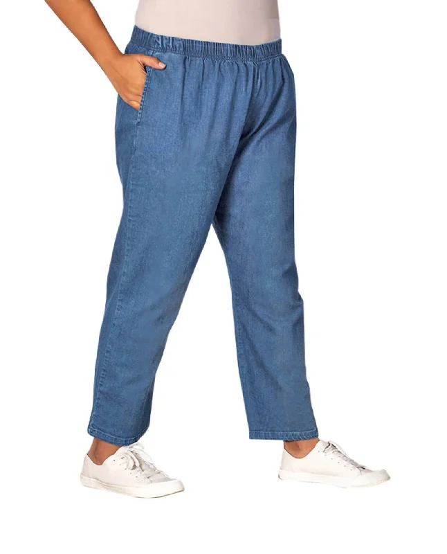Warehouse Sale Plus Size Premium Relaxed Leg Denim Jeans In Light Wash Denim