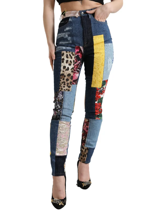 Can't Resist Dolce & Gabbana Vibrant Patchwork Skinny Women's Jeans