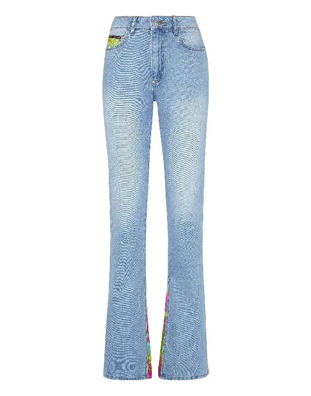 Weekend Savings Delight Denim Trousers Flare Fit insert New Baroque