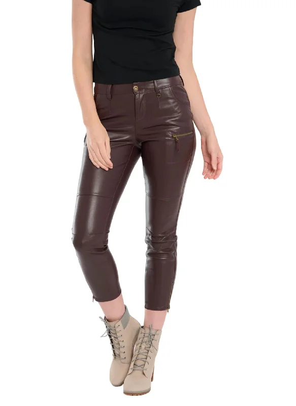 Shop the Weekend Away Koen Vegan Leather Pant In Dark Roast