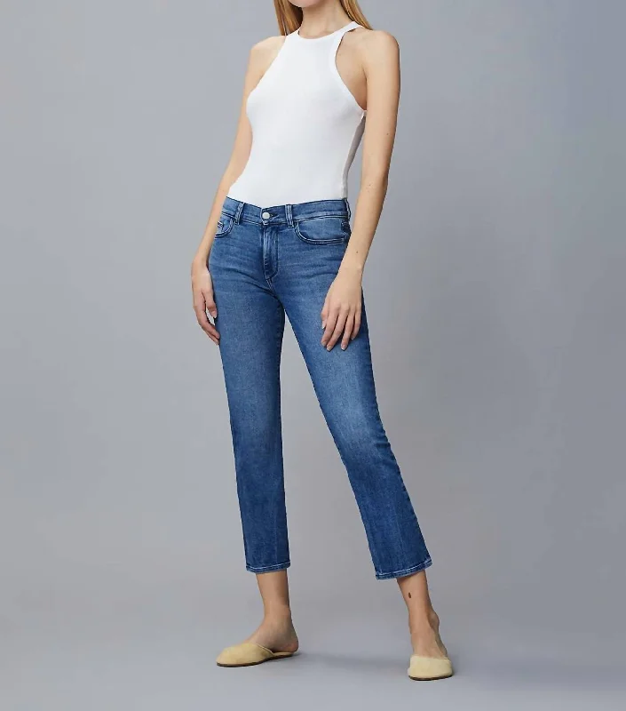Don't Miss Mara Straight Mide Rise Instasculpt Ankle In Blue Bird