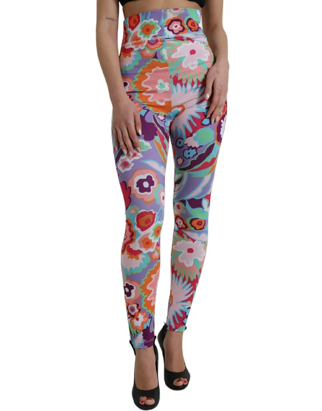 Flash Sale Dolce & Gabbana Enchanting Floral Print High-Waist Women's Leggings