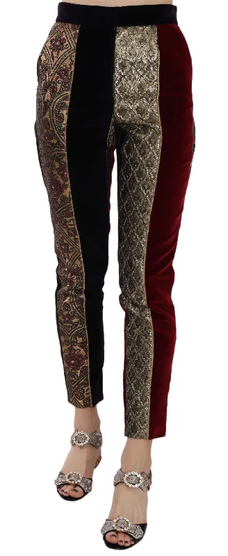 Weekend Savings Extravaganza Dolce & Gabbana Elegant  Jacquard Cropped Women's Pants
