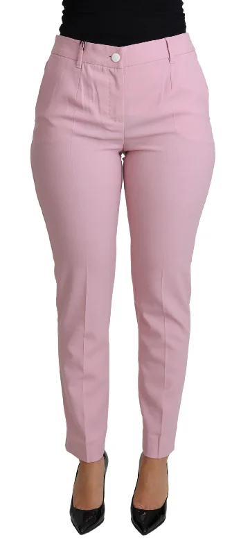While Supplies Last Dolce & Gabbana Elegant  High-Waisted Wool Women's Trousers