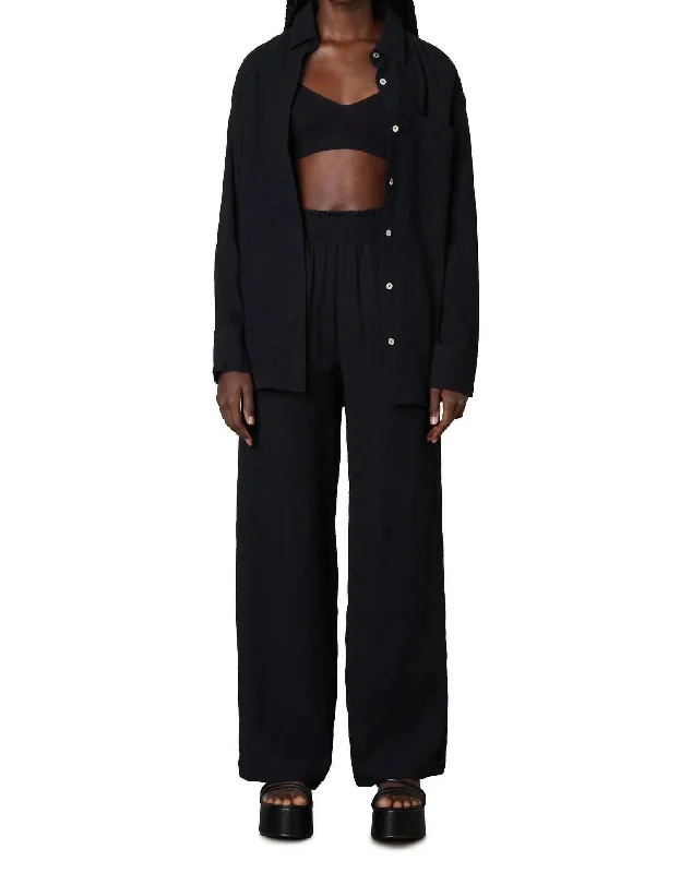 Limited Stock Gauze Pants In Black
