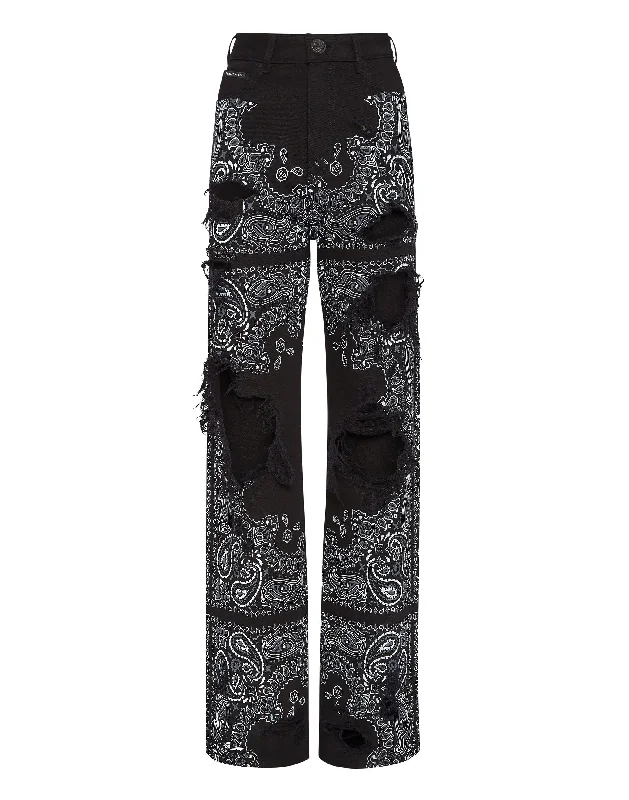 Steals and Deals Denim Trousers Palace Fit Paisley Skull
