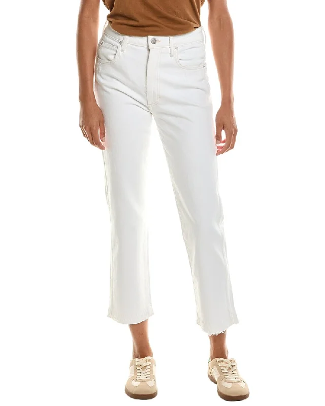 New Markdowns AMO Chloe Released Hem White Sand Crop Jean