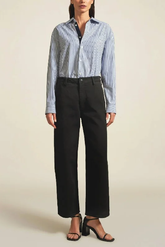Extra Savings Wide Leg Column Jean In Jet Black
