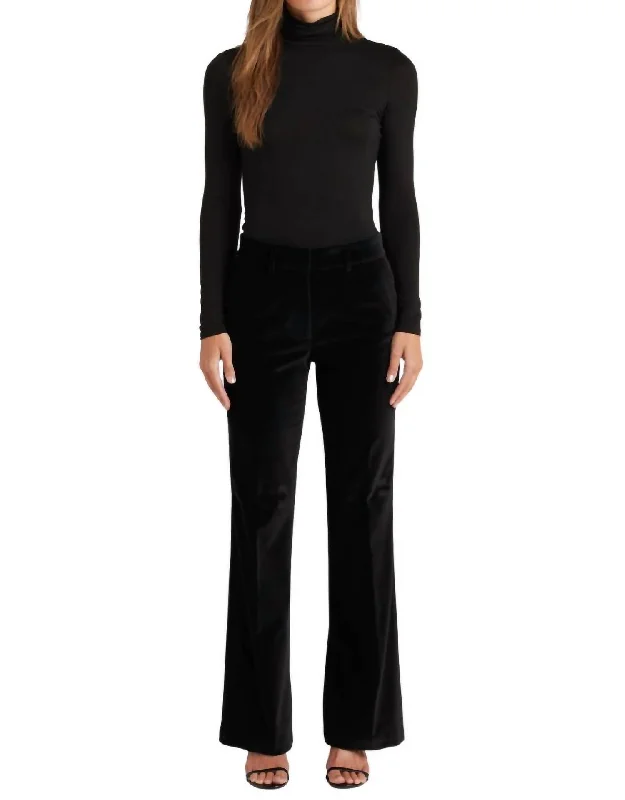 Extra Discount Velvet Trouser In Black