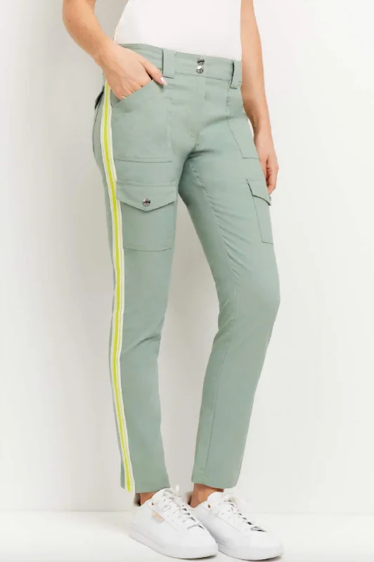 Deal Mania Kate Stripe Pant In Sage