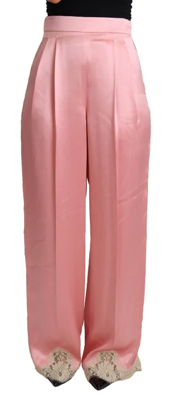 The Best Deal Dolce & Gabbana Silk Blend Satin Wide-Leg Pants in Women's