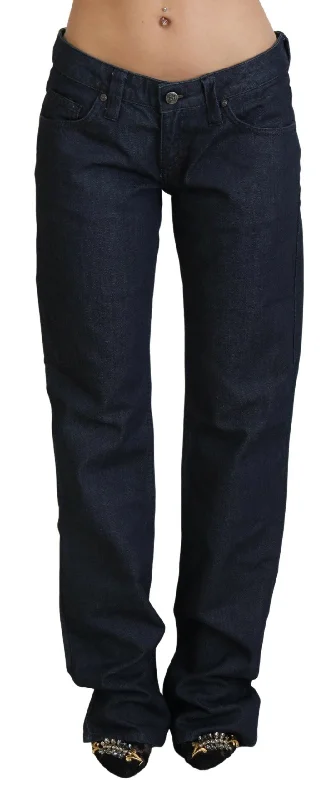 Super Deal Exte Chic   Low Waist Straight Cut Women's Jeans