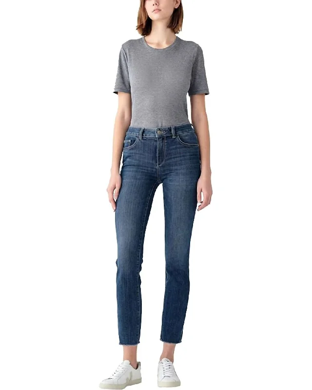 Discount Mania Mara Straight Instasculpt Ankle Chancery In Blue Denim