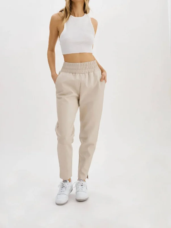 Reduced Prices Nineta Leather Joggers In Bone
