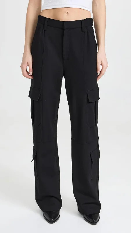 Time-Limited Offer rag & bone Womens Irina Full Length Jersey Cargo Pants Black