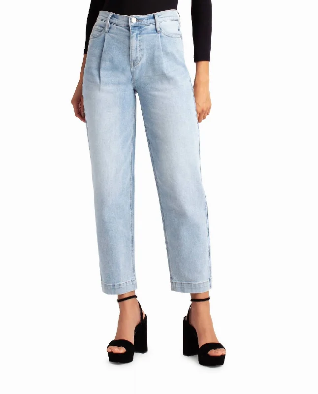 Online Deal Sutton Place High Rise Pleated Taper Jean In Light Blue