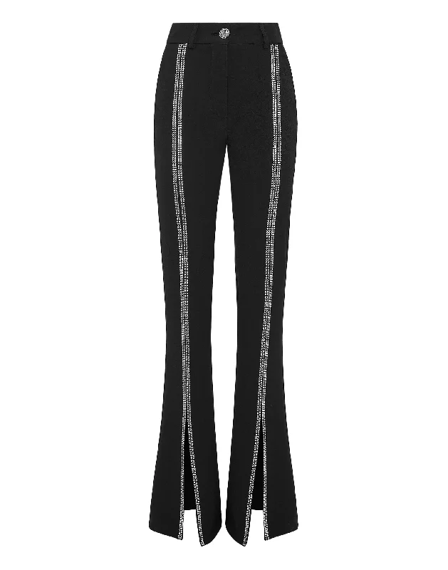 Fantastic Offers Cady High Waist Trousers Crystal with Crystals