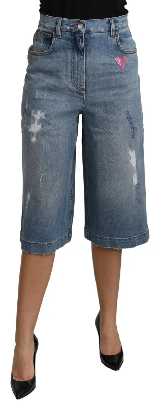 Sale Event Dolce & Gabbana Elegant Wide Leg Cropped  Women's Trousers