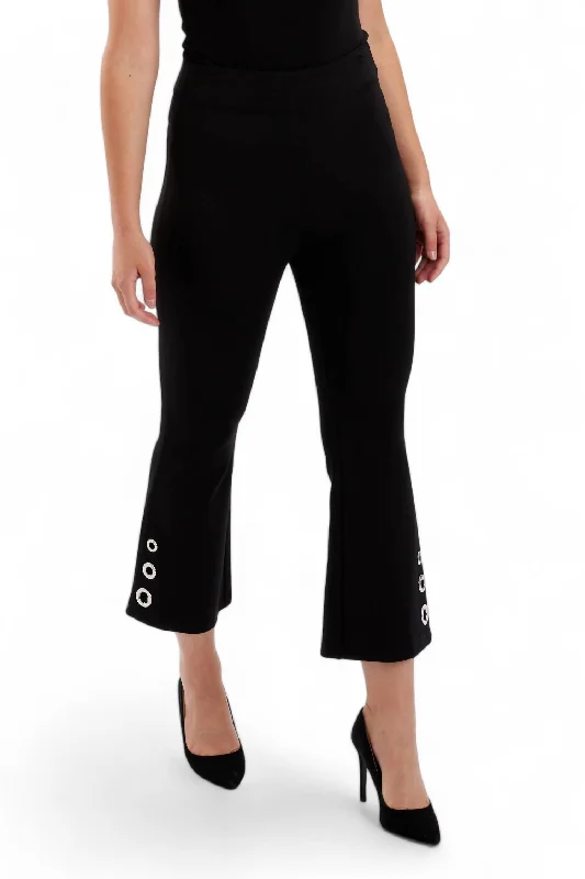 Bargain Alert Grommet Detail Pants In Black