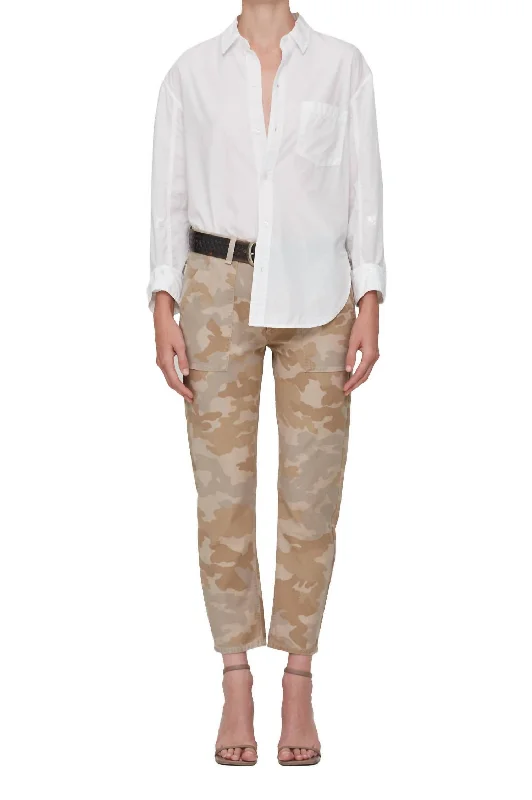 Deal Dash Leah Cargo Pants In Taupe Camo