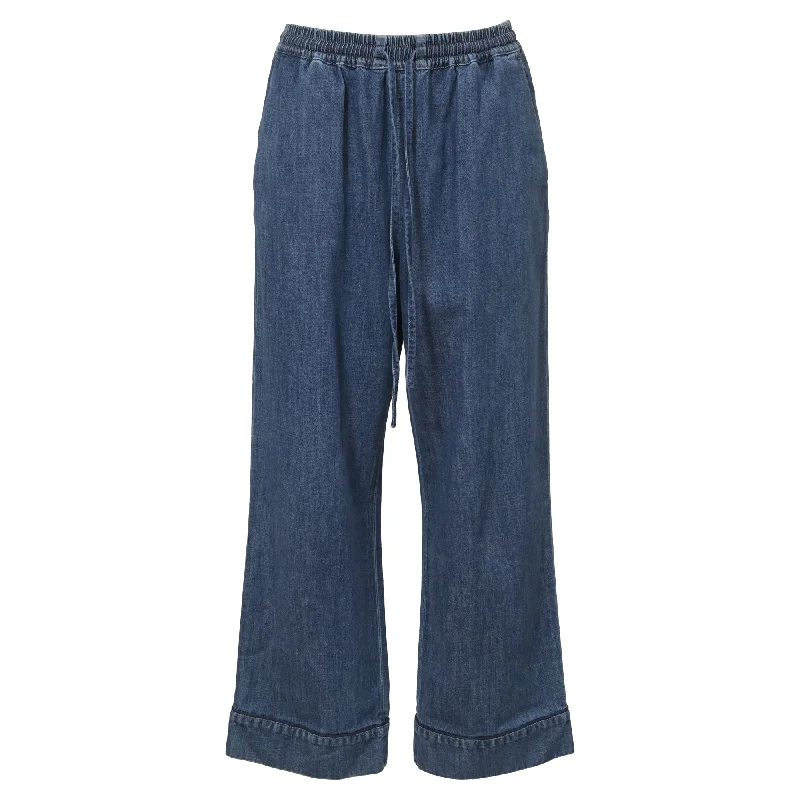 Discount Mania Valentino Drawstring Jeans in Blue Denim